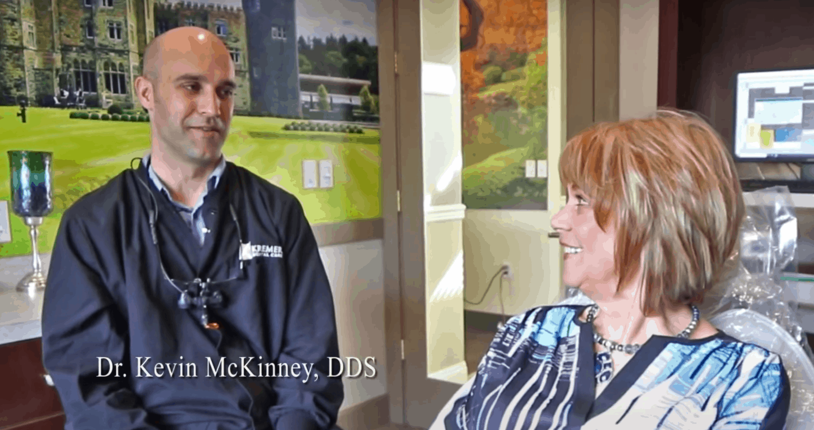 Dr. McKinney with a patient at Kremer Dental Care