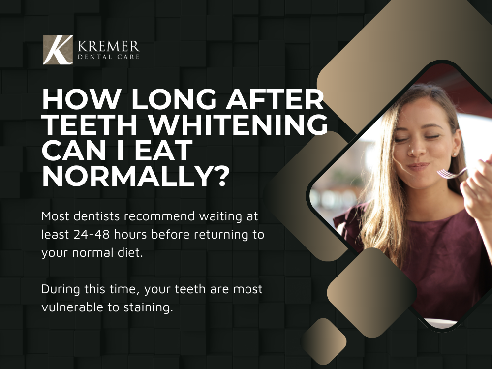 how long after teeth whitening can i eat normally
